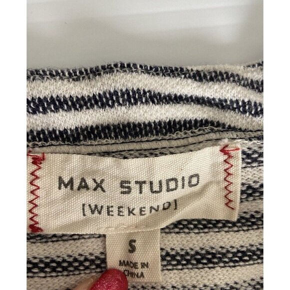 Max Studio Weekend Size Small Striped Short Sleeve Tunic Dress Pockets Fisherman - Picture 9 of 12